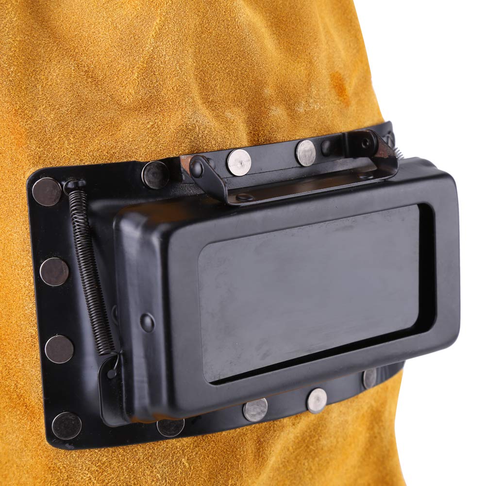 Leather Welding Hood with Flip-Up Lens Y74657