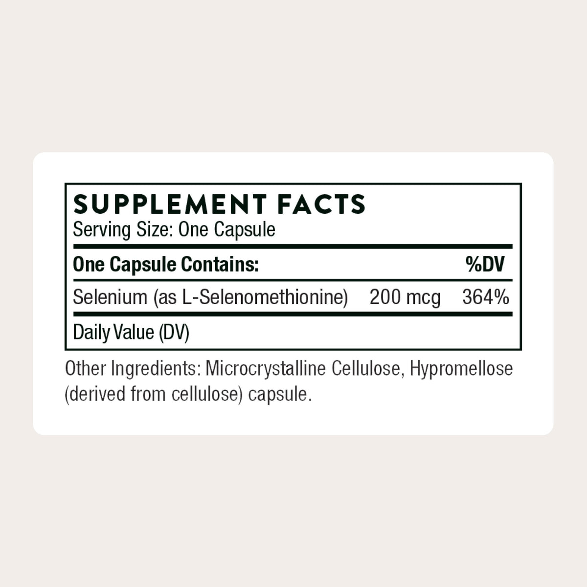 Selenium 200 mcg Supplement 60 Capsules D22405