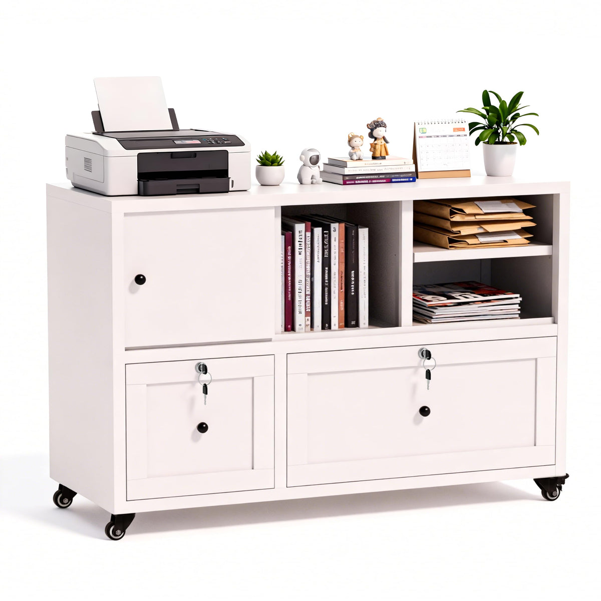 2 Drawer Mobile File Cabinet with Lock Y491503