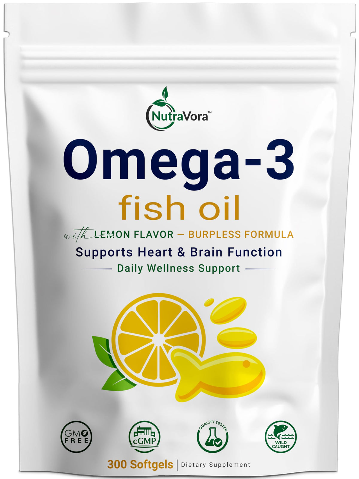 Omega 3 Fish Oil 4,200 mg Lemon Flavor 300 Softgels E521