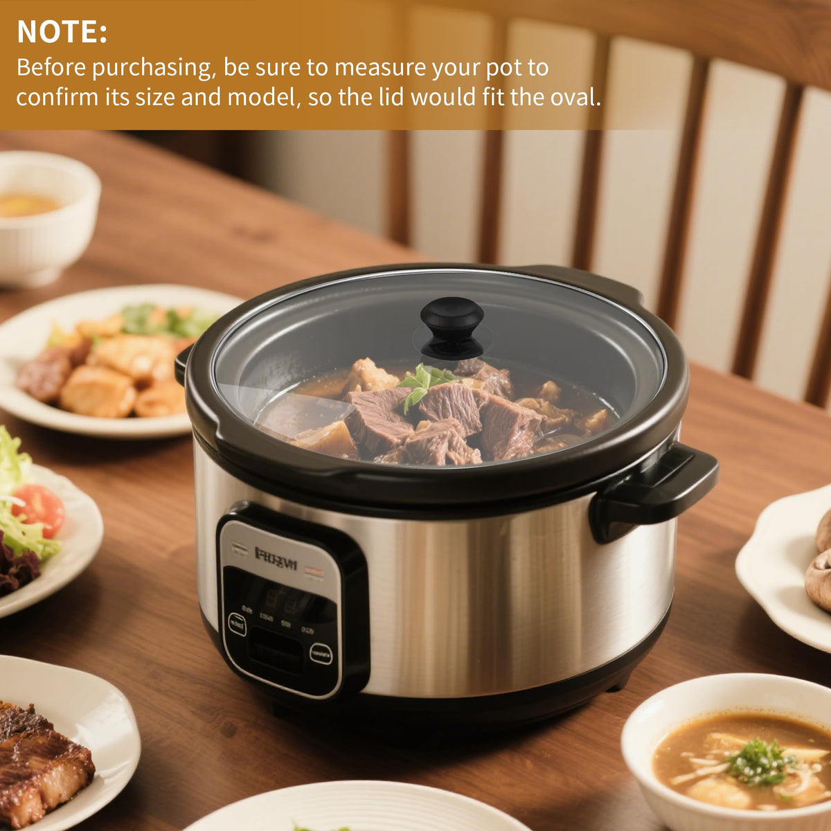 Oval Glass Lid 7 Quart Slow Cooker B997