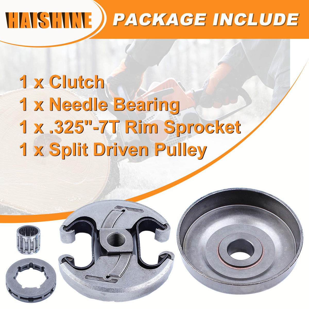 7T Clutch Drum Sprocket Rim Needle Bearing Kit Chainsaw W2946
