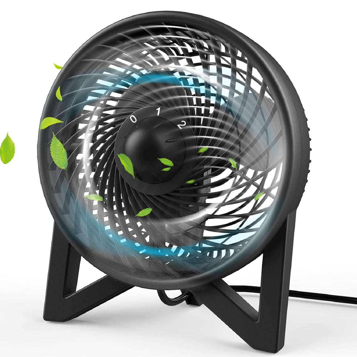 8 Inch Portable Quiet Desk Fan with 2 Speeds, Black F2682