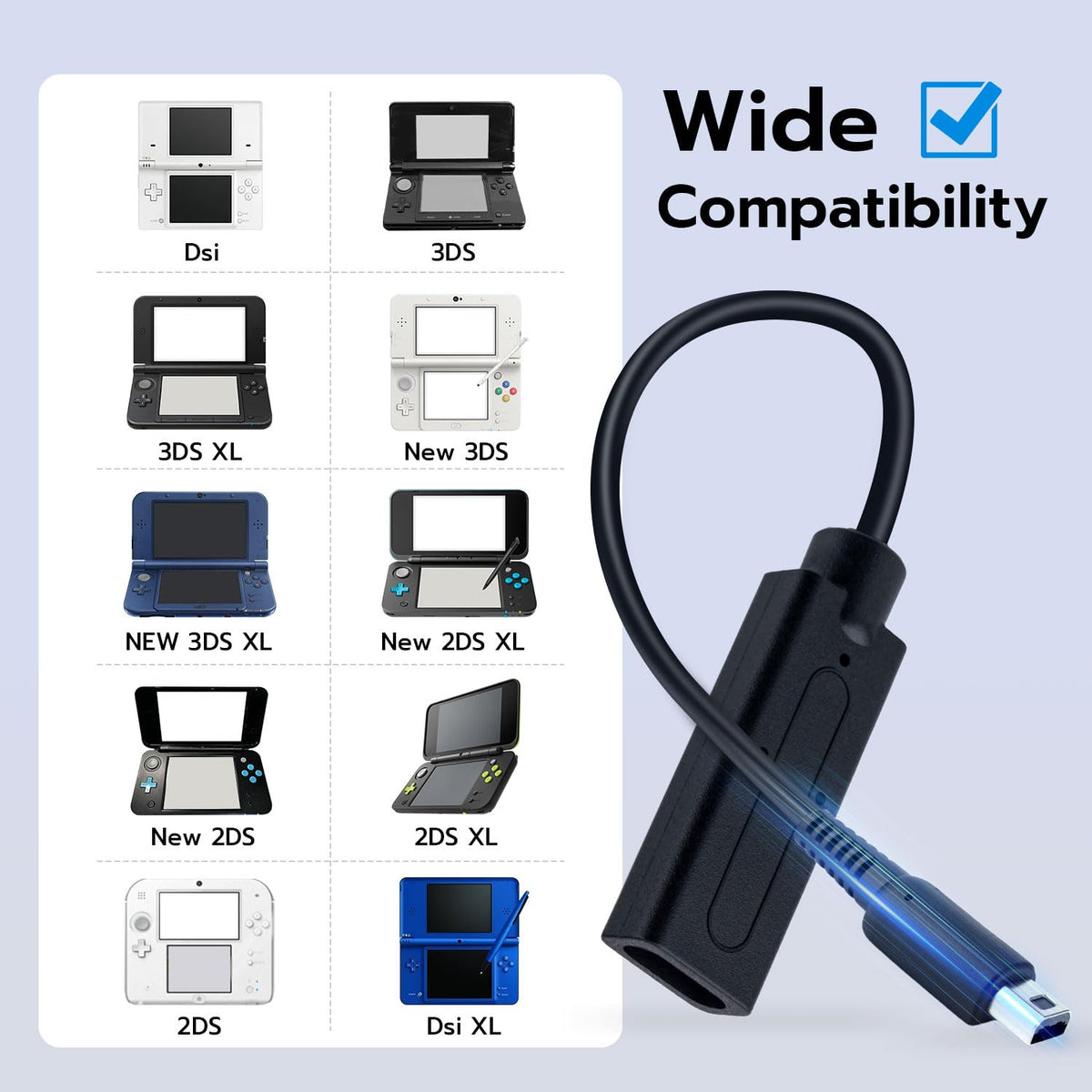 USB-C to 3DS Charger Cord Black A42421