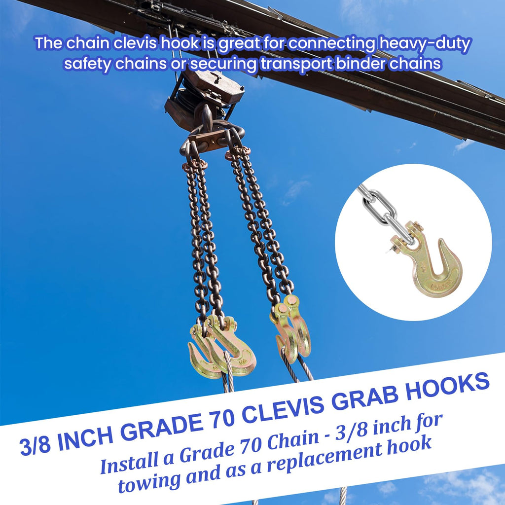 3/8" Heavy Duty Clevis Grab Hook U112