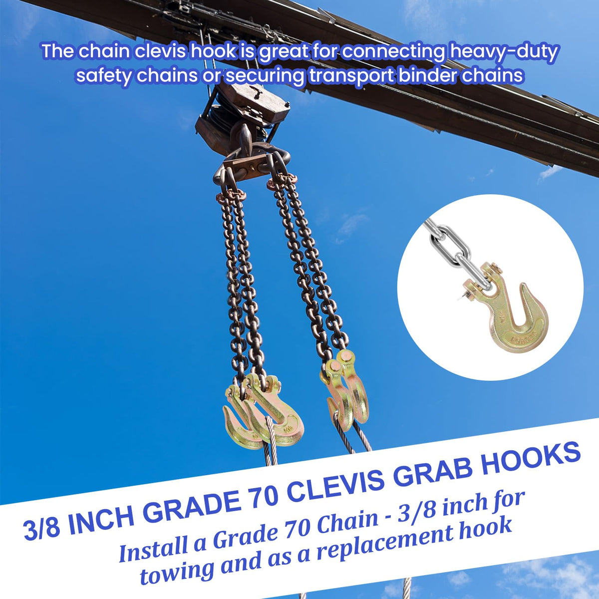 3/8" Heavy Duty Clevis Grab Hook U112