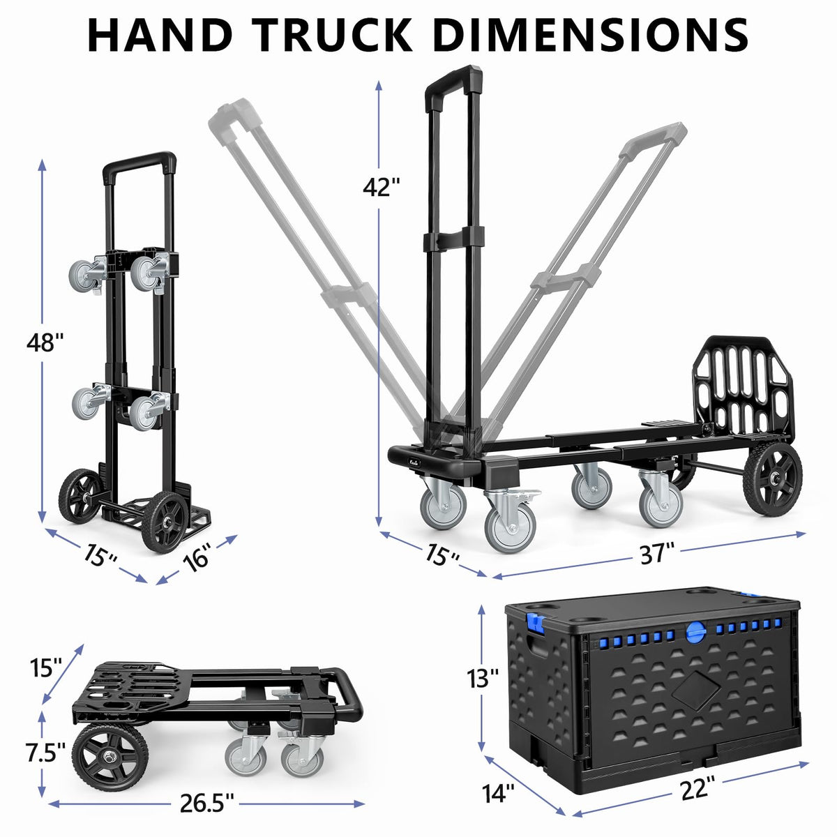 4-in-1 Convertible Dolly Cart with Crate S66511