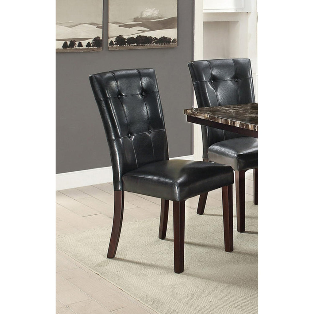 Black Faux Leather Dining Chairs Set of 2 O4782