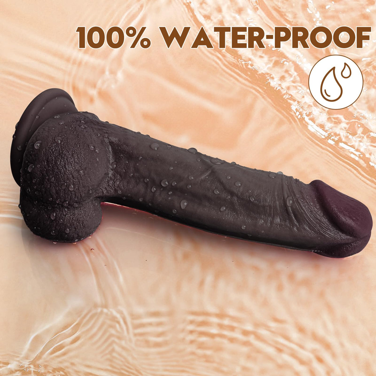 6 Inch Liquid Silicone Black Dildo with Suction Cup F521529