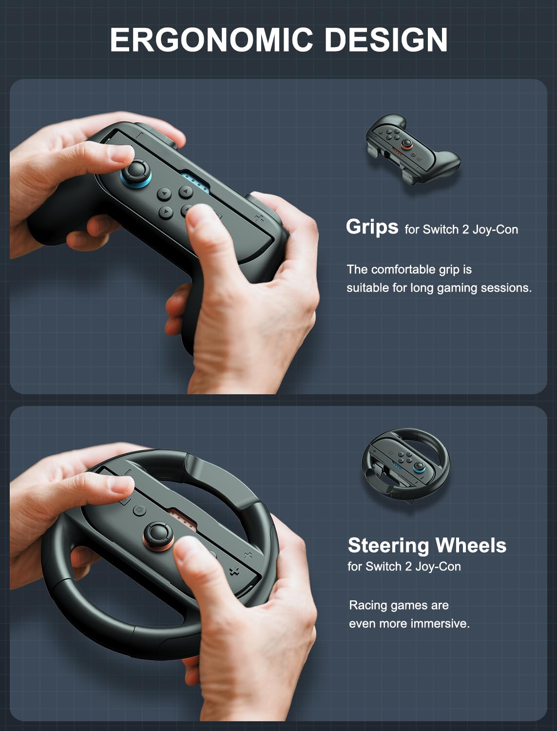 Joy-Con Grips & Steering Wheels Bundle I749