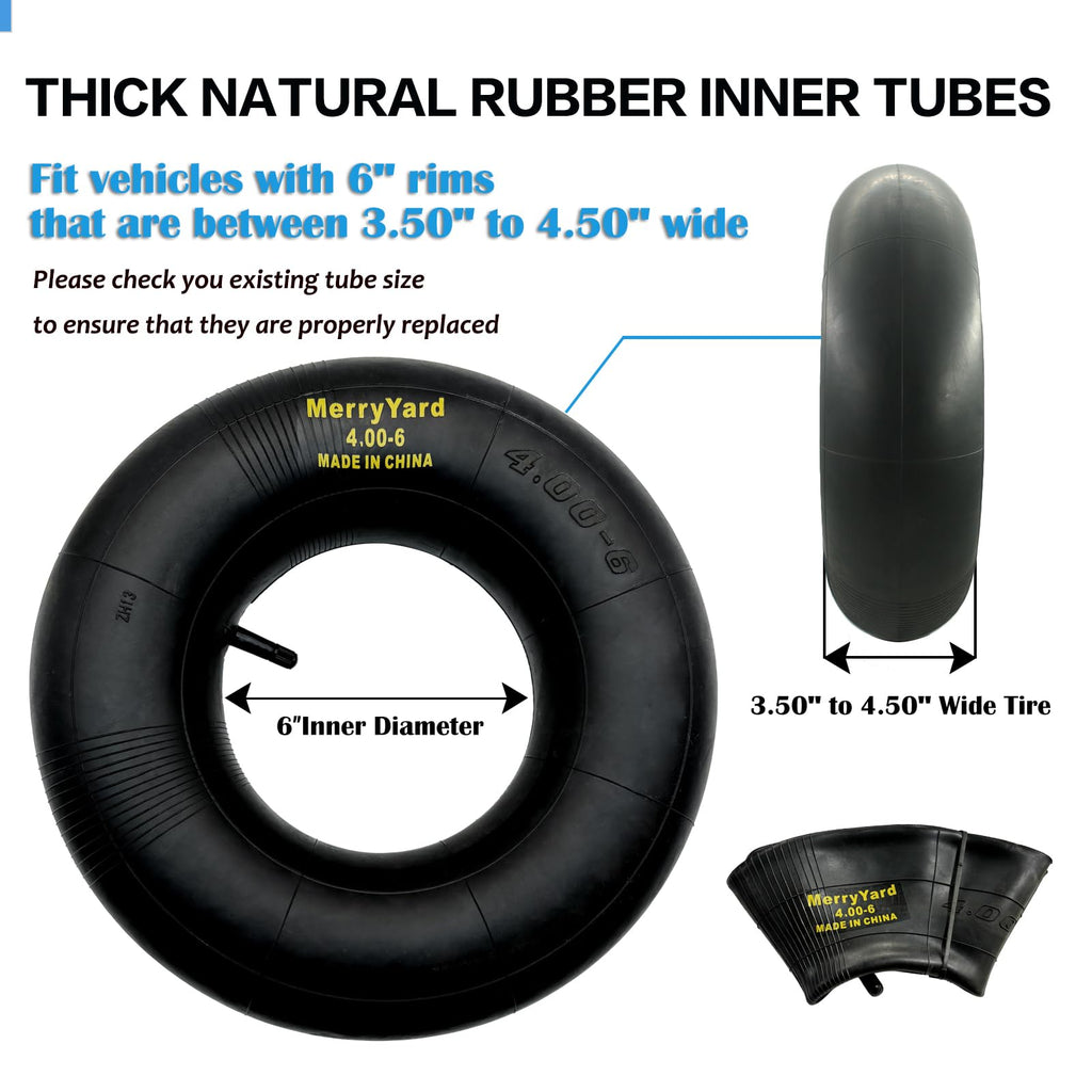13 * 4.00-6" Inner Tubes TR13 Straight Valve Stem 2-Pack T808