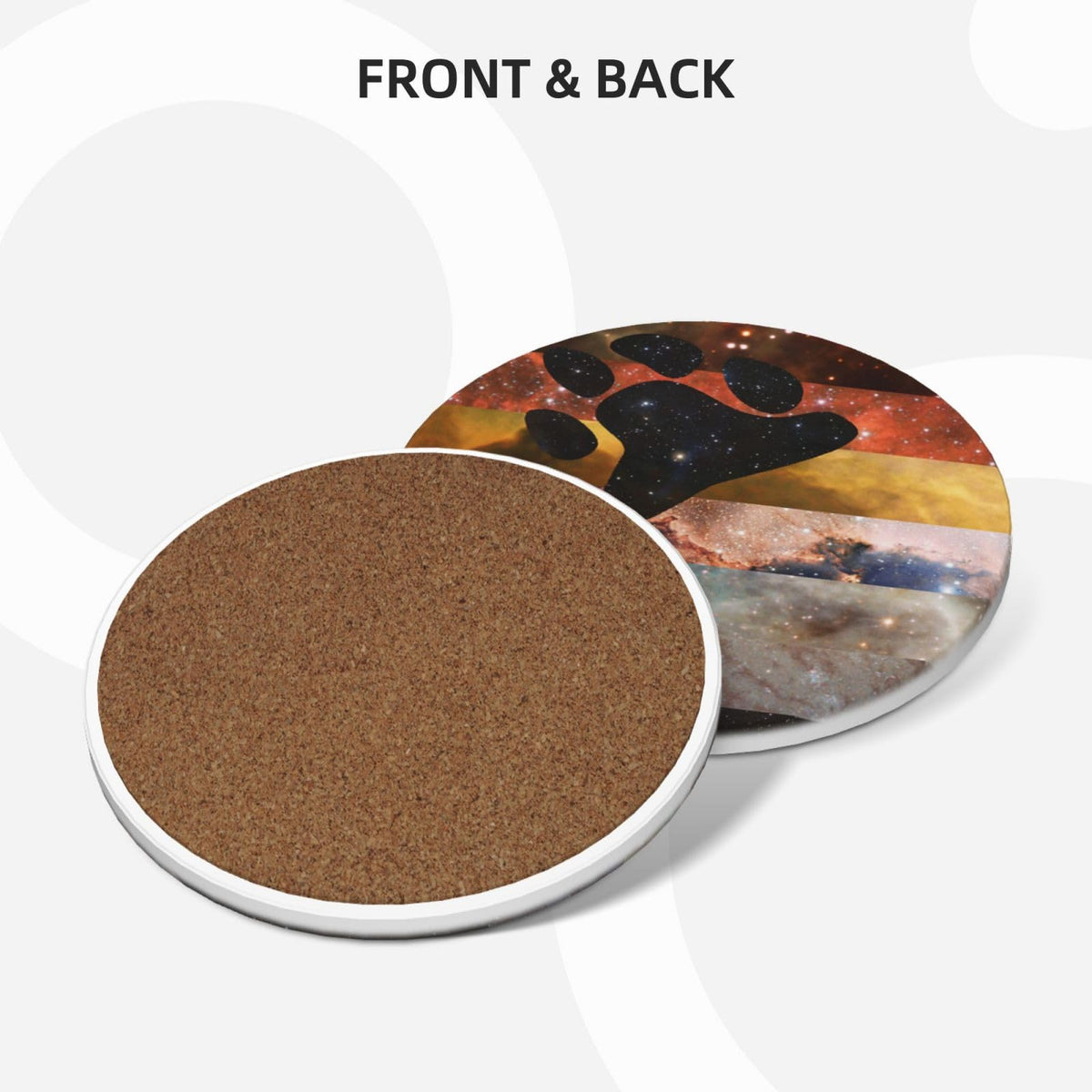 Ceramic Coaster Set Non-Slip Cork Base A4272