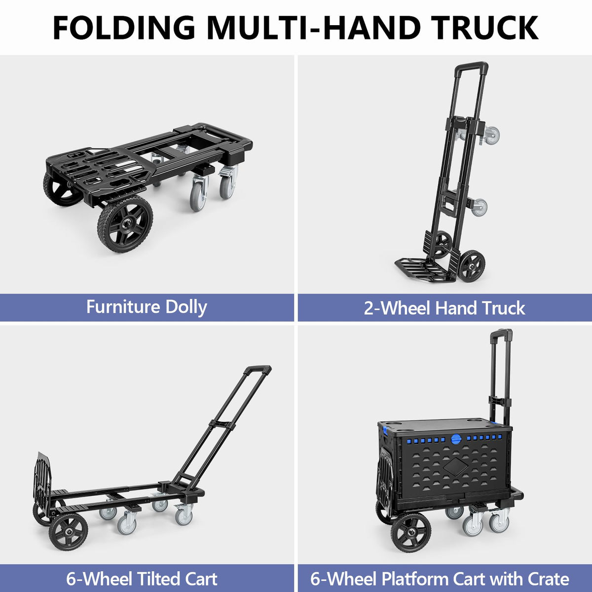 4-in-1 Convertible Dolly Cart with Crate S66511