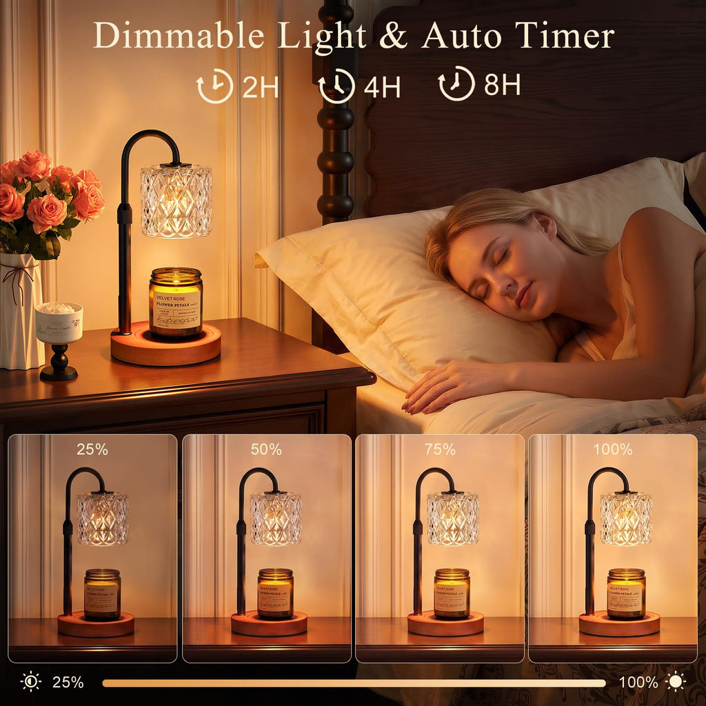 Walnut Candle Warmer Lamp with Timer K692