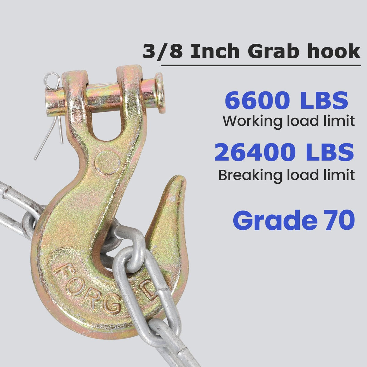 3/8" Heavy Duty Clevis Grab Hook U112