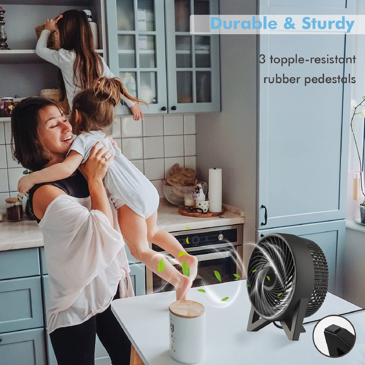 8 Inch Portable Quiet Desk Fan with 2 Speeds, Black F2682