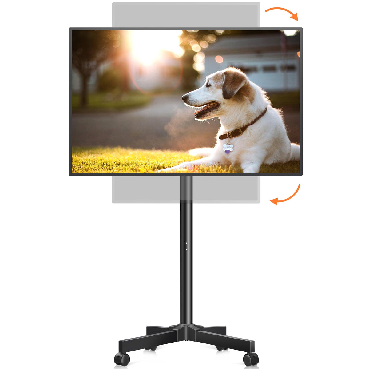 Rotating Rolling TV Stand on Wheels for 13-50" Flat/Curved TVs D70336