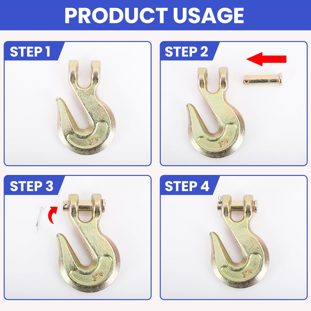 3/8" Heavy Duty Clevis Grab Hook U112