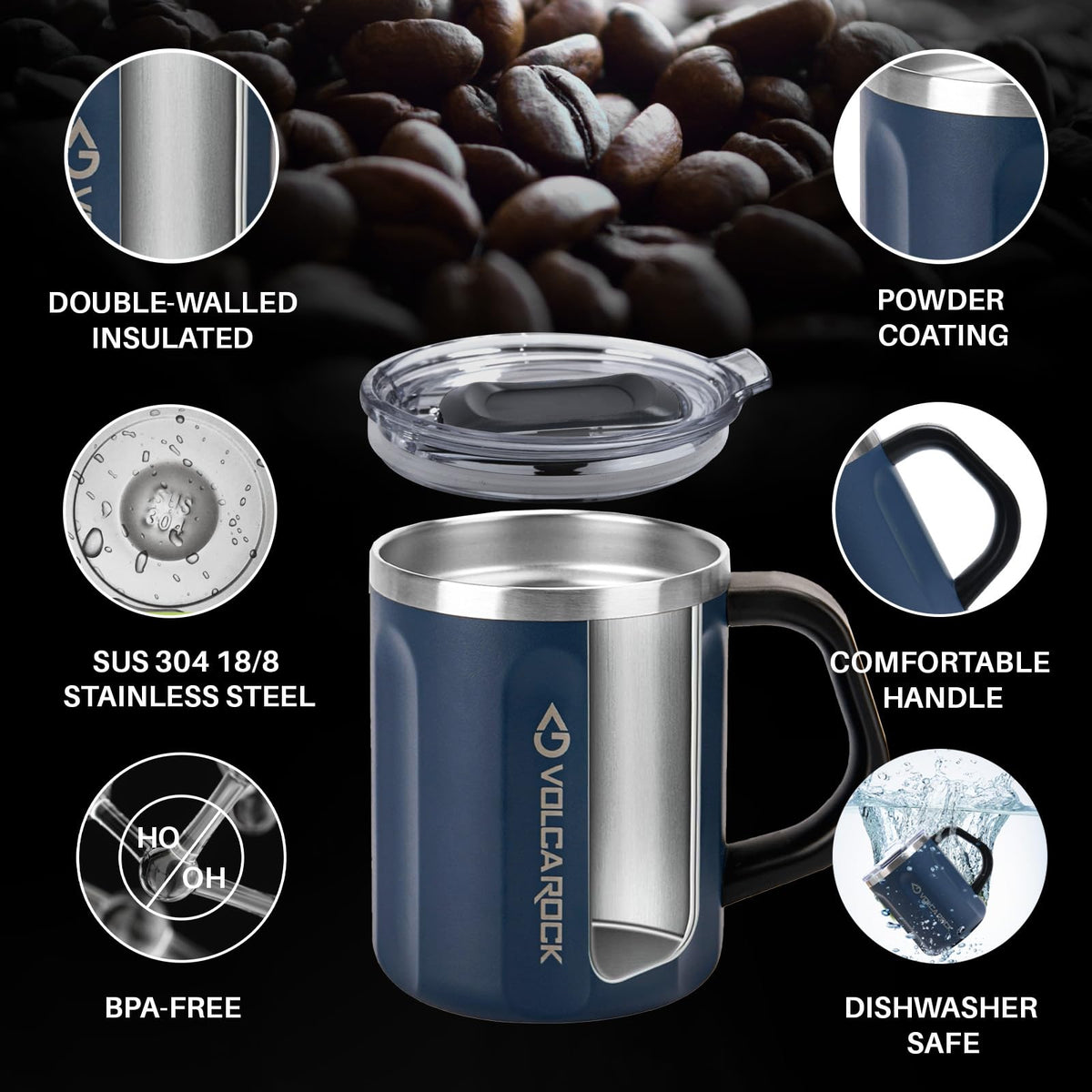 16 oz Stainless Steel Insulated Travel Mug Tumbler M724831
