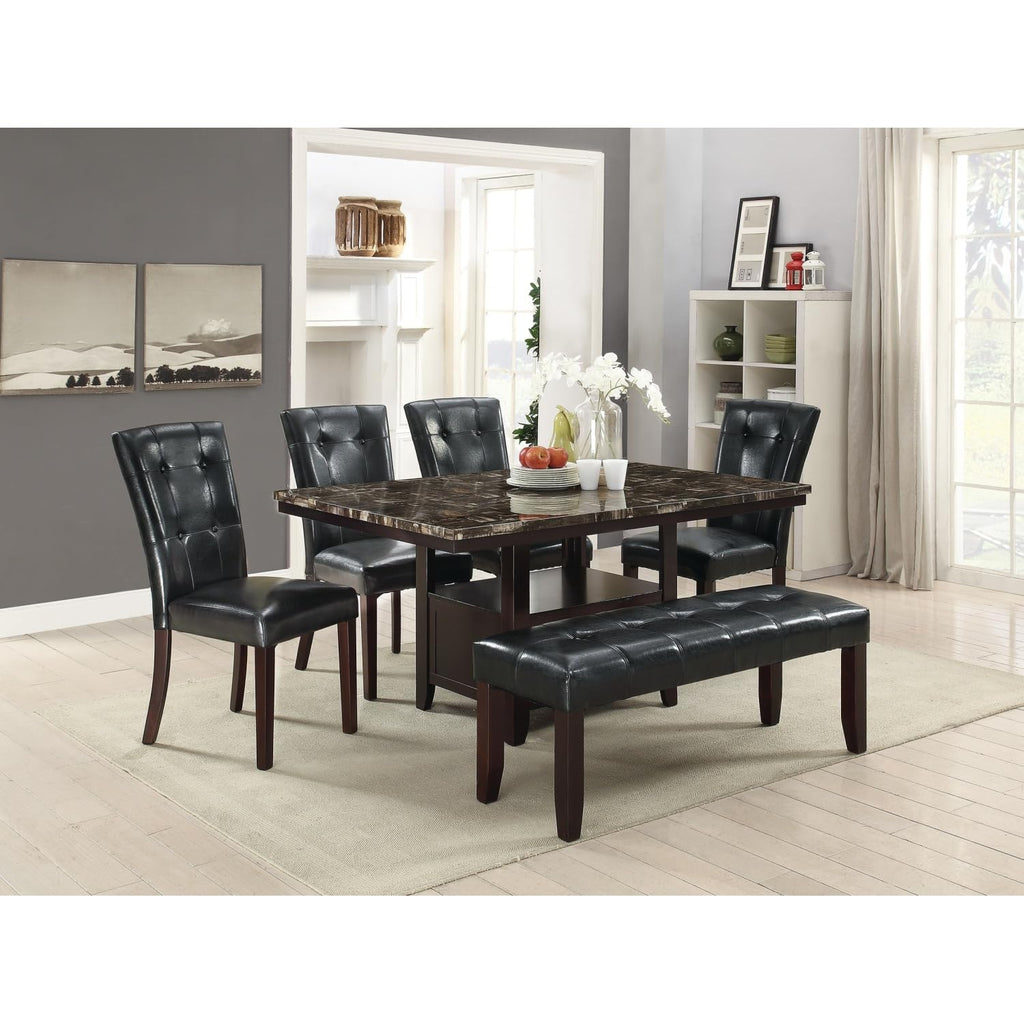 Black Faux Leather Dining Chairs Set of 2 O4782