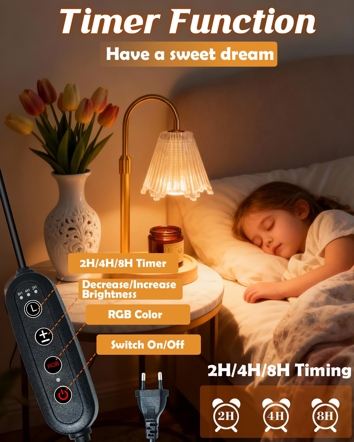 Candle Warmer Lamp with Timer & Dimmer D61813