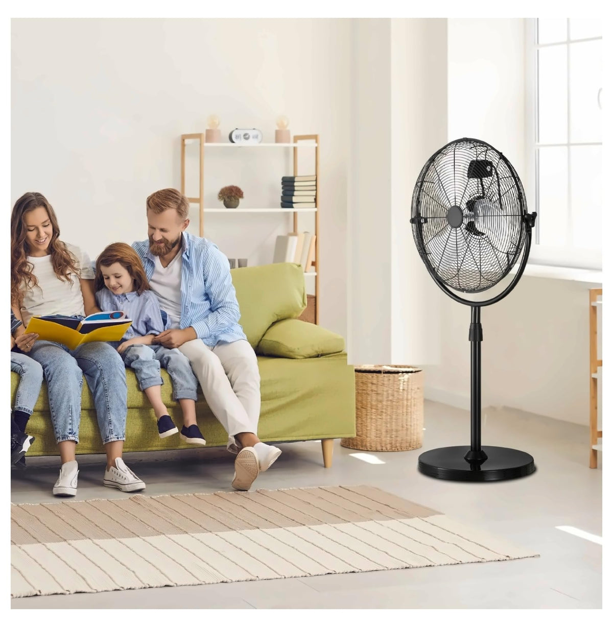 20 Inch 3 Speed Adjustable Height Pedestal Fan P710