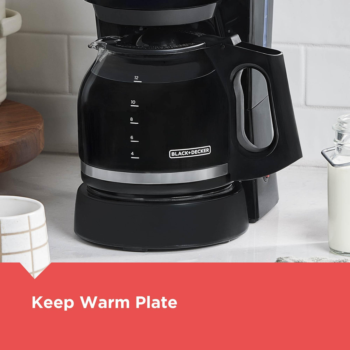 12-Cup Coffee Maker with Removable Filter Basket, Black L8727