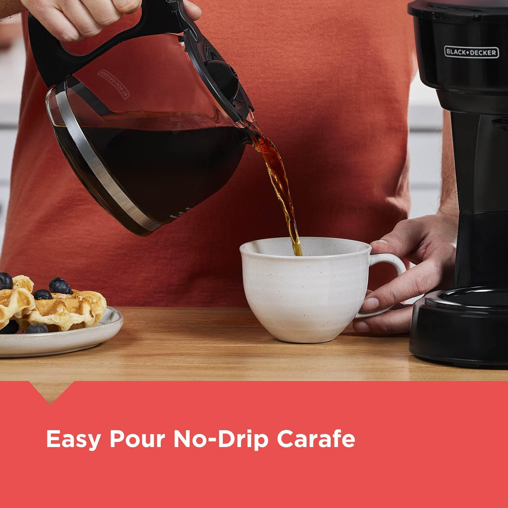 12-Cup Coffee Maker with Removable Filter Basket, Black L8727