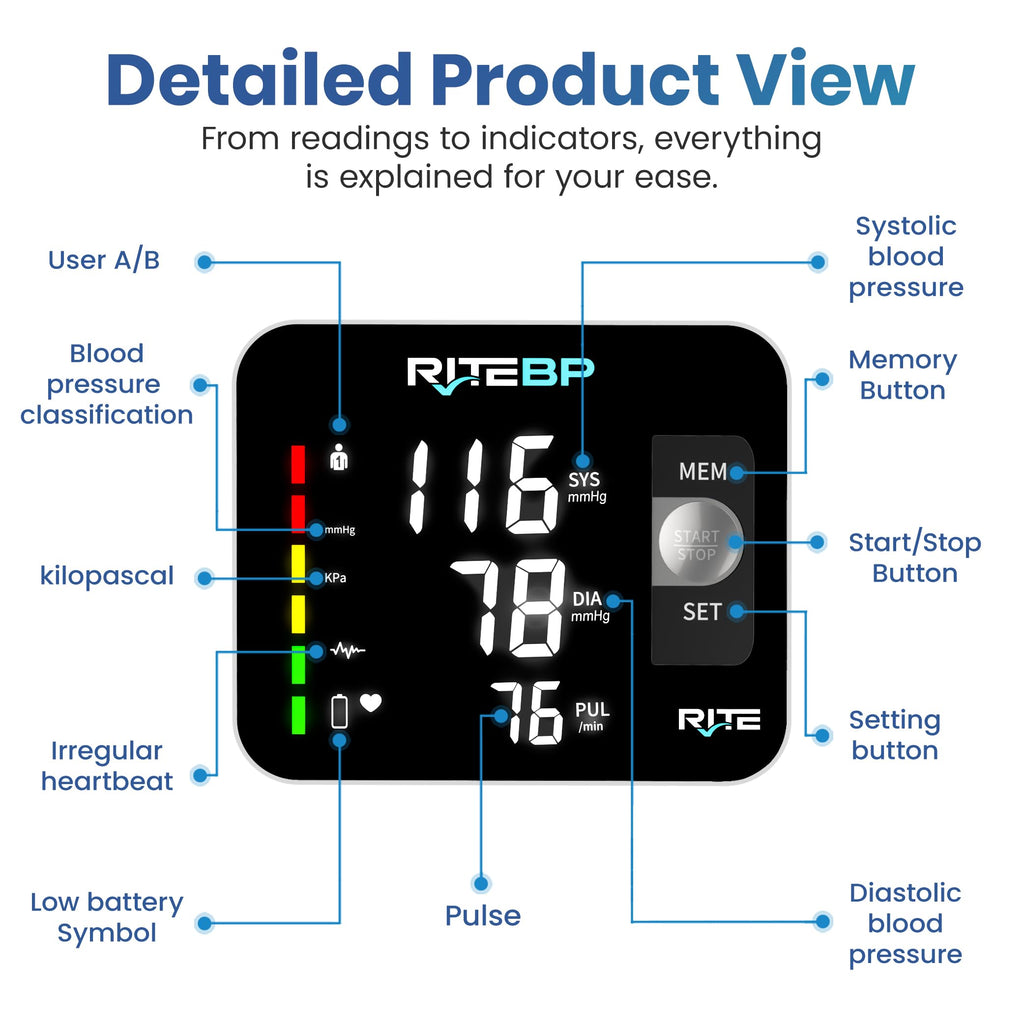Digital Blood Pressure Monitor with 2 Large Arm Cuffs X49500
