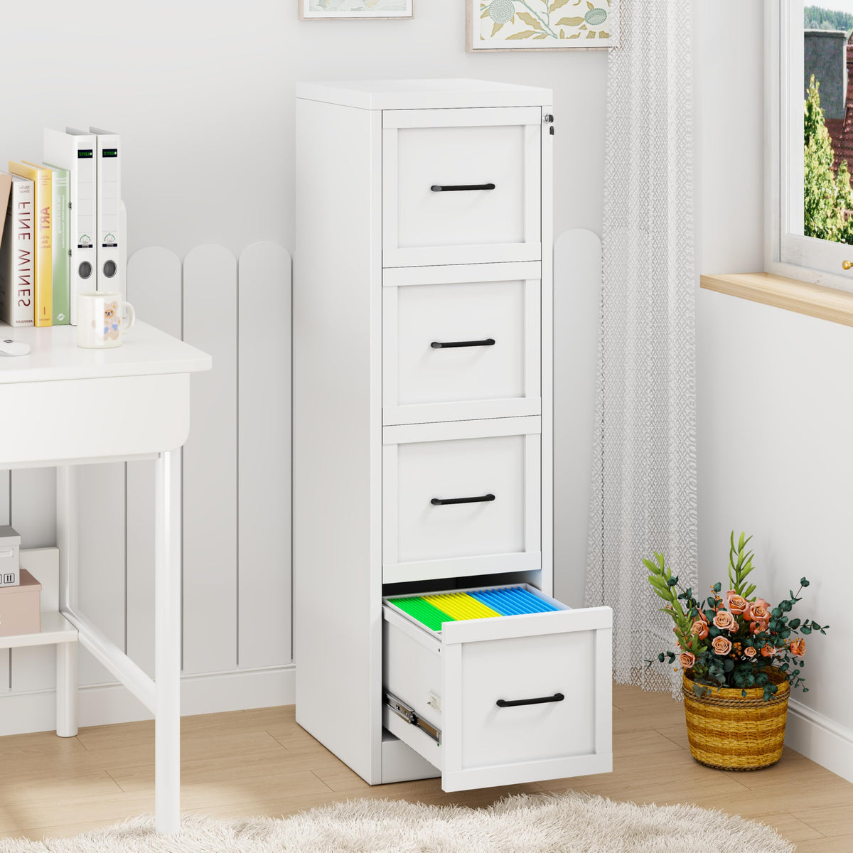 4 Drawer Metal File Cabinet with Lock A78810