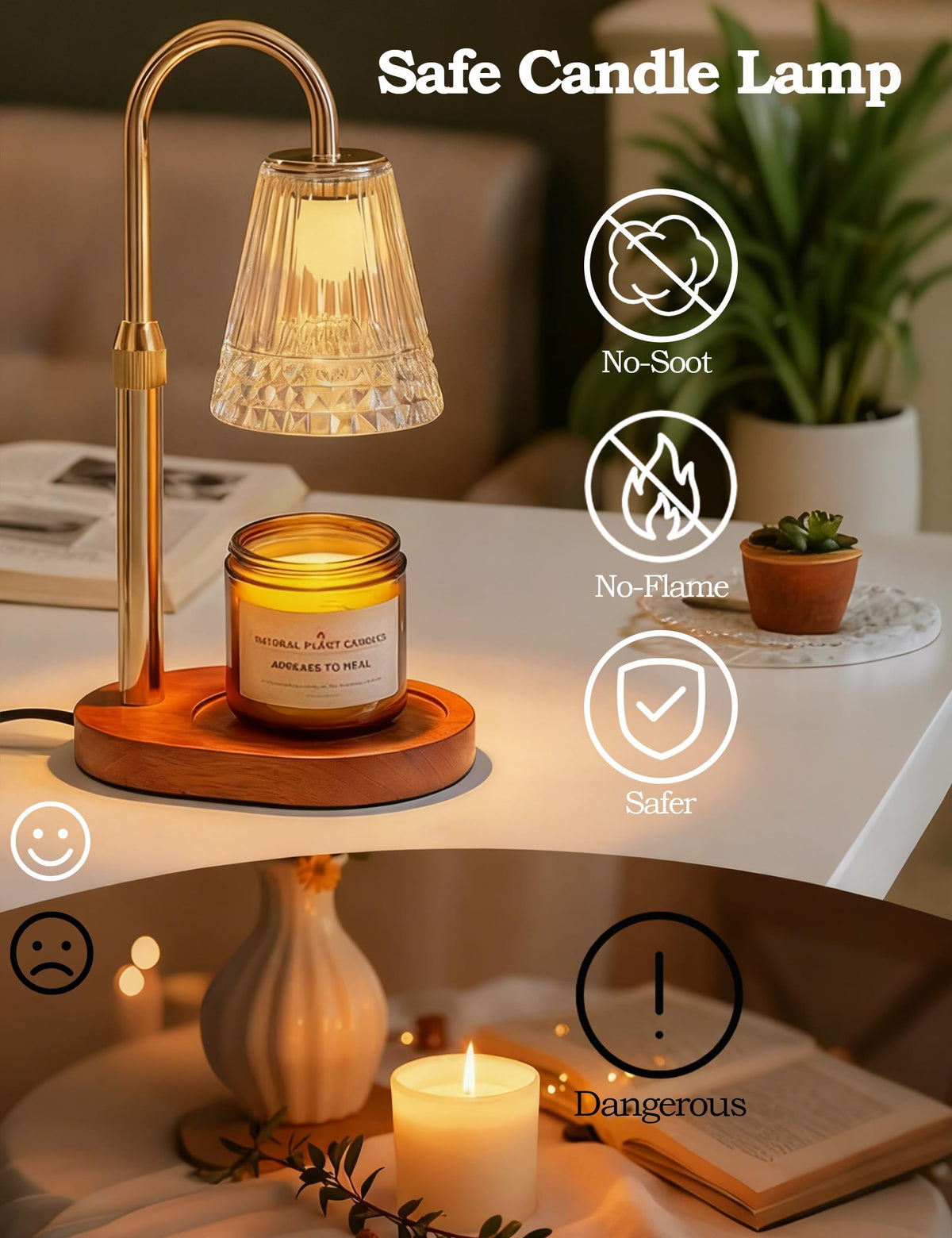 Dimmable Height Adjustable Candle Warmer Lamp with Timer W427