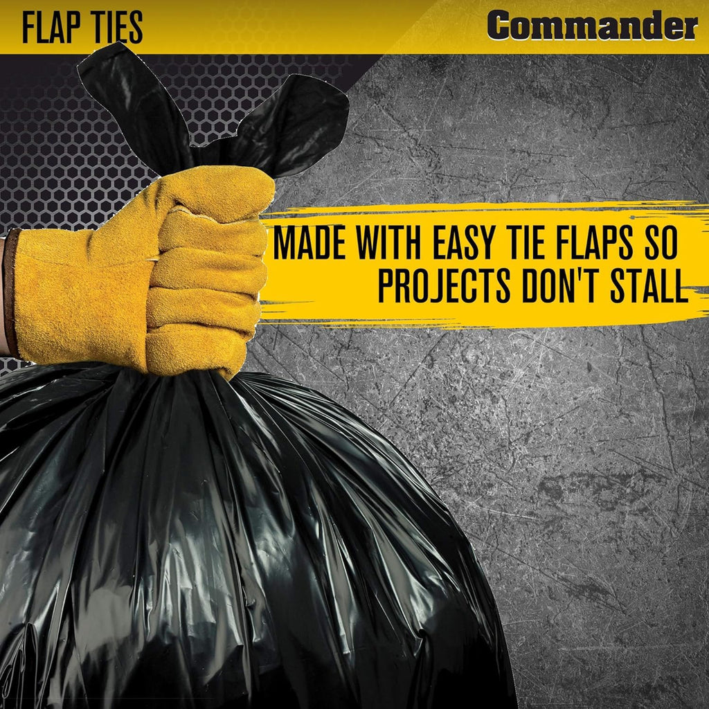 42 Gallon 4 MIL Black Heavy Duty Trash Bags Pack of 32 M59812