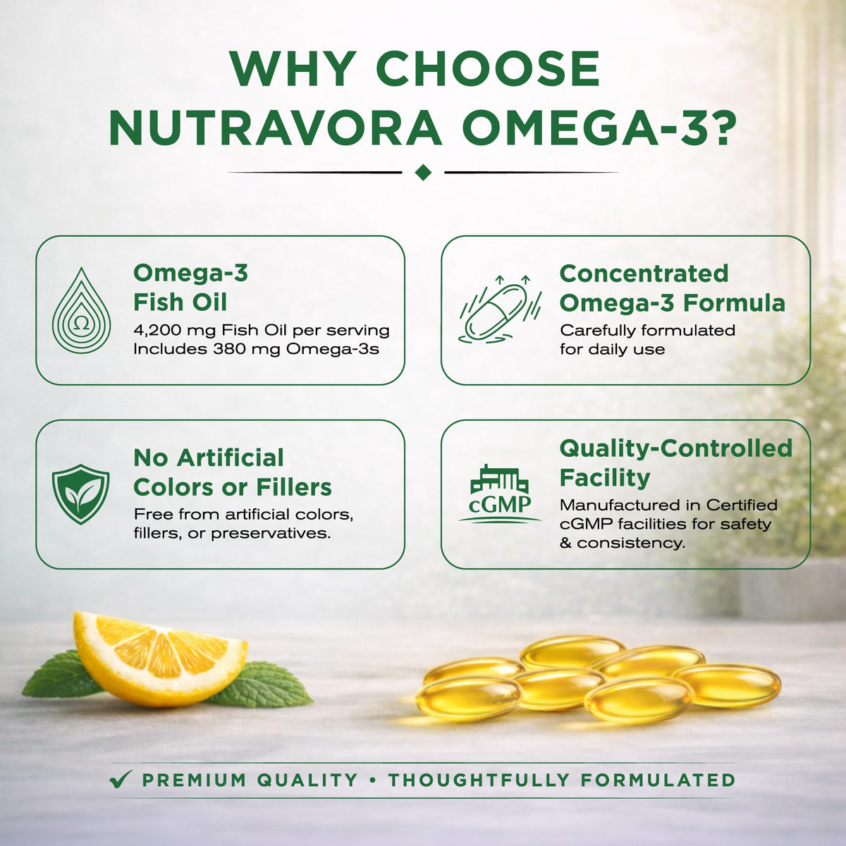 Omega 3 Fish Oil 4,200 mg Lemon Flavor 300 Softgels E521
