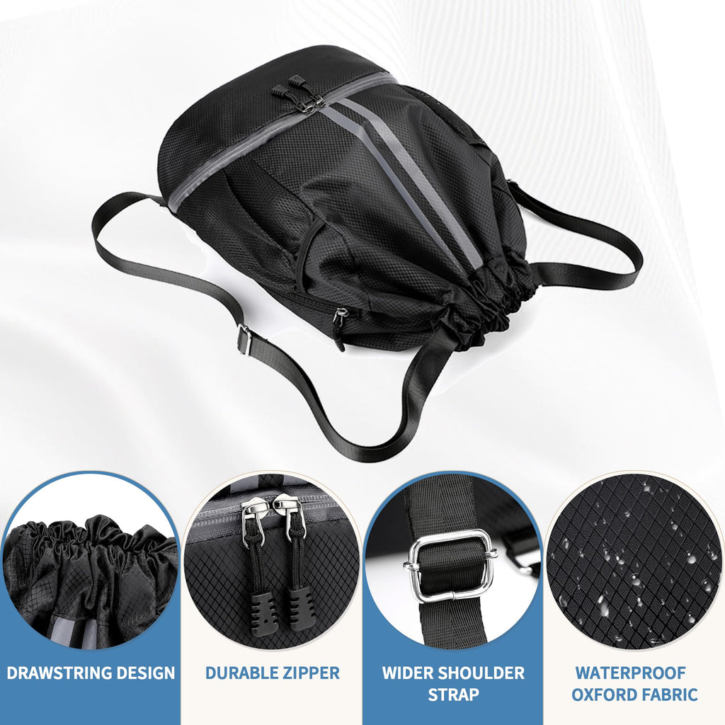Drawstring Backpack Gym Bag with Shoes Compartment M607295