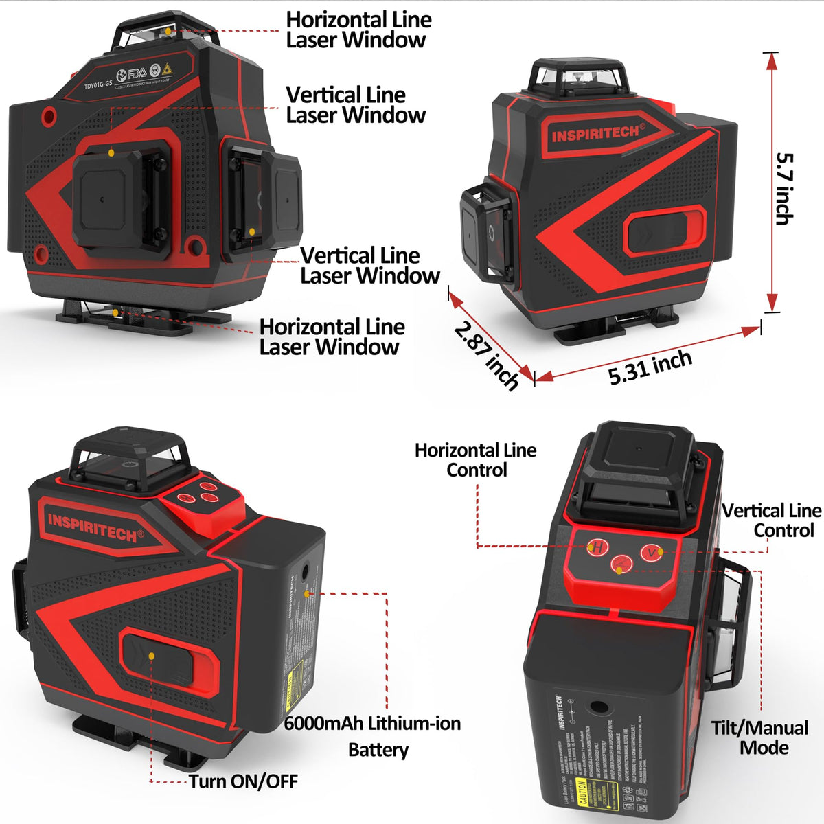 360 Self Leveling Green Beam Cross Line Laser Level I92524