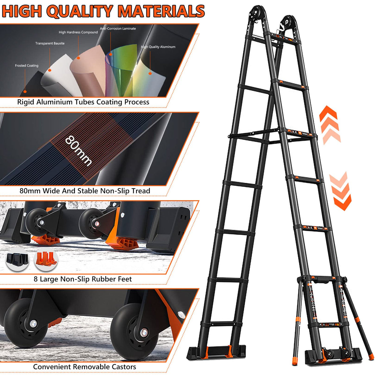 Aluminum Telescoping Ladder 330lbs G98329