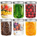 16 oz Wide Mouth Glass Mason Jars with Lids, 6 Pack N30239