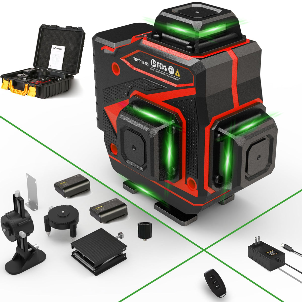 360 Self Leveling Green Beam Cross Line Laser Level I92524