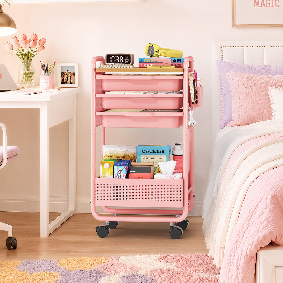 3 Tier Rolling Cart with Drawer M537235