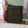 Wide 3 Drawer Plastic Storage Dresser D31056
