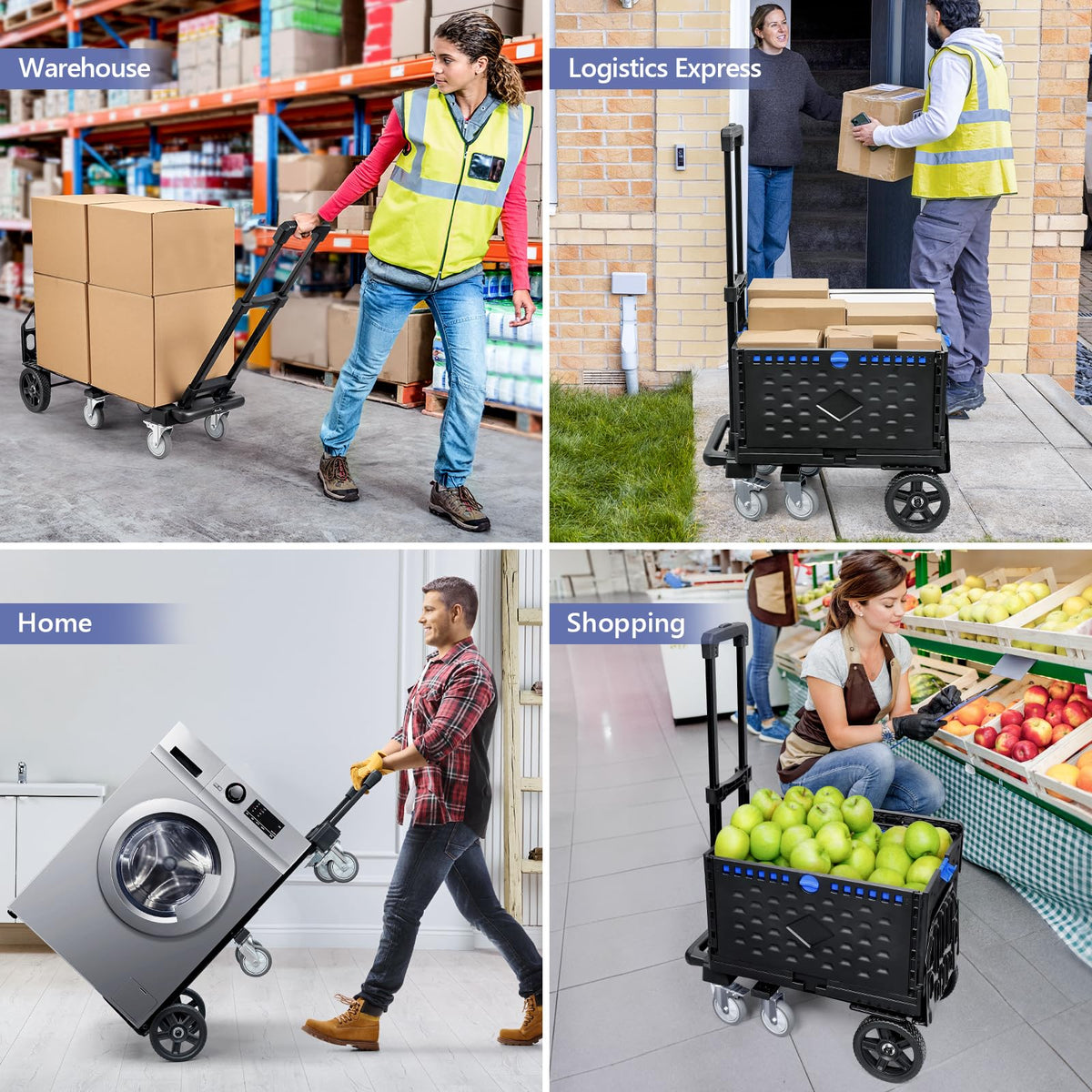 4-in-1 Convertible Dolly Cart with Crate S66511