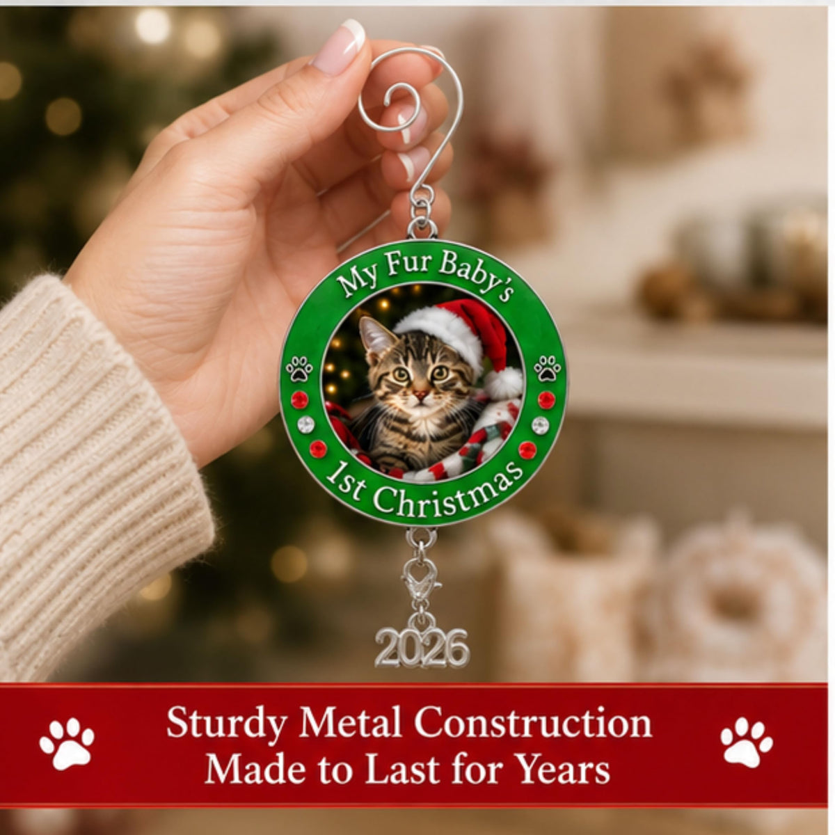 Dog Christmas Photo Ornament 3-Pack 3 Inch E30235
