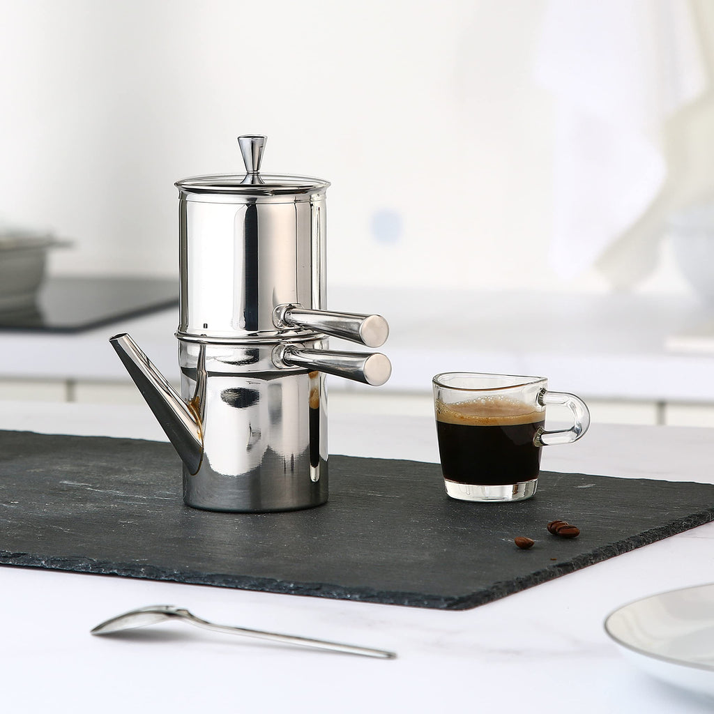 Stainless Steel Drip Coffee Maker with Spout, 3 Cups 10 oz G31558