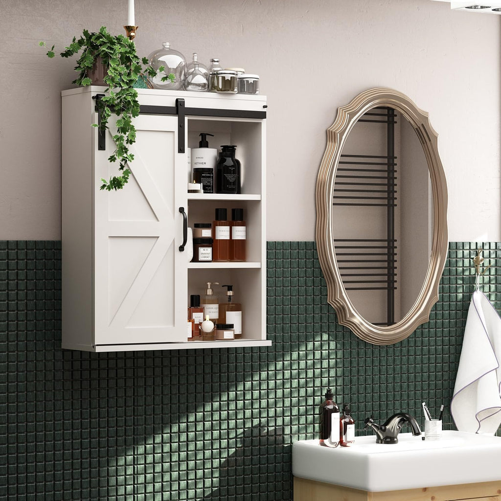 Wall Cabinet with Sliding Barn Door N232338