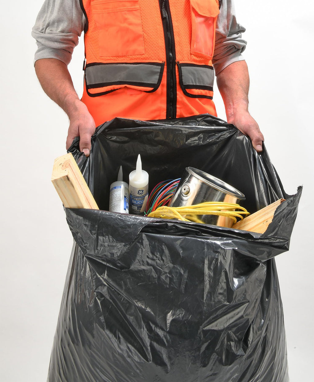 42 Gallon 4 MIL Black Heavy Duty Trash Bags Pack of 32 M59812
