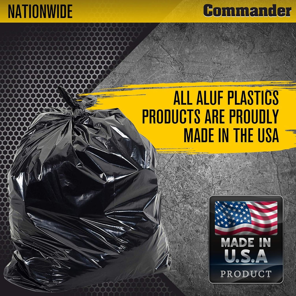 42 Gallon 4 MIL Black Heavy Duty Trash Bags Pack of 32 M59812