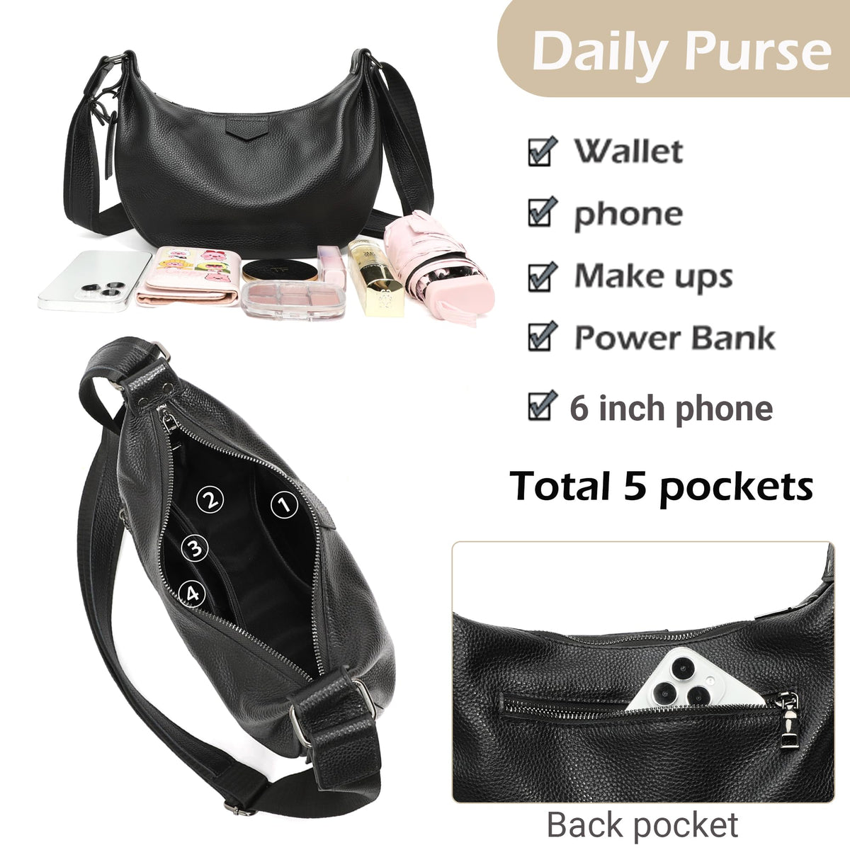 Genuine Leather Crossbody Shoulder Handbag C564