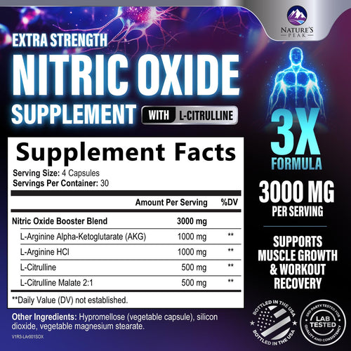 120 Capsules L-Arginine Citrulline Beta Alanine Nitric Oxide Booster N8648