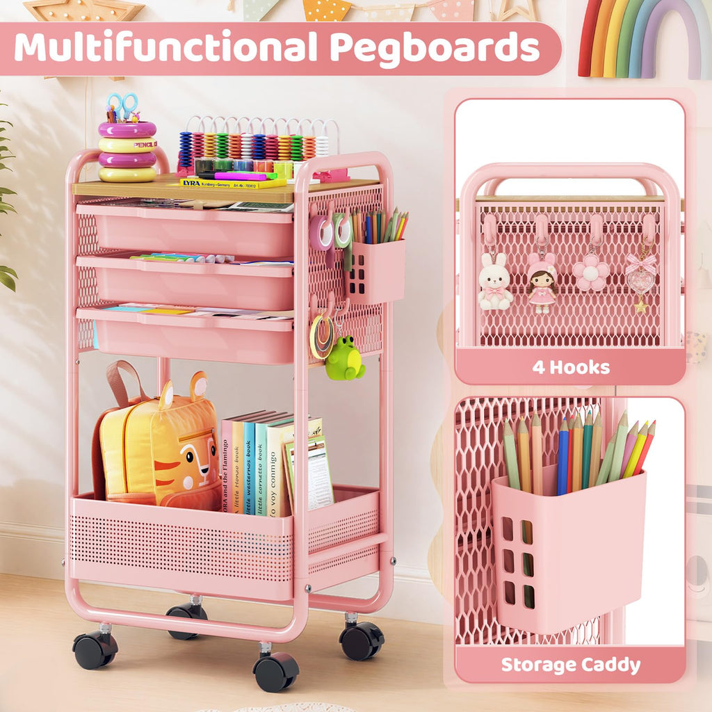 3 Tier Rolling Cart with Drawer M537235