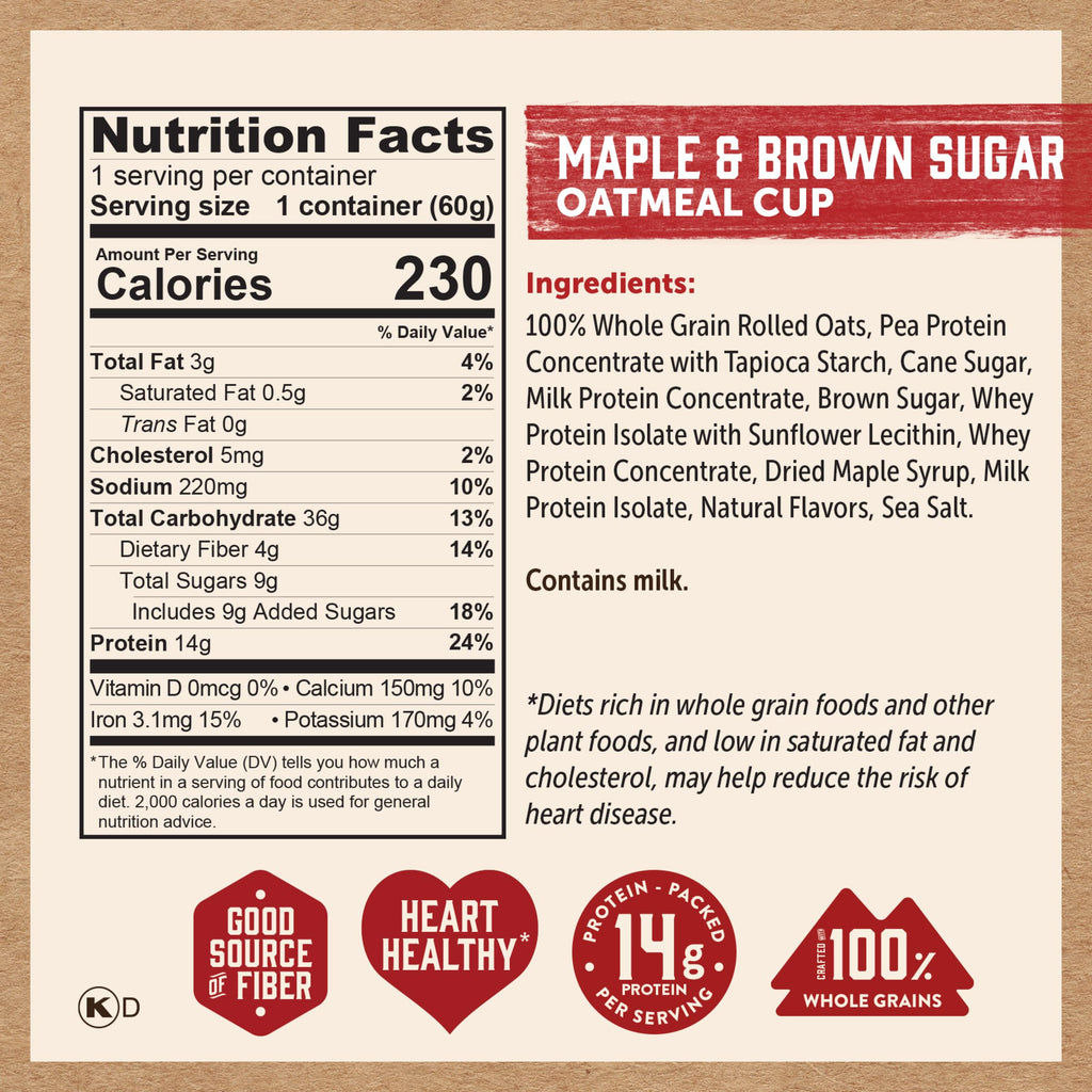Instant Protein Maple & Brown Sugar Oatmeal, 2.12oz (Pack of 12) J7452